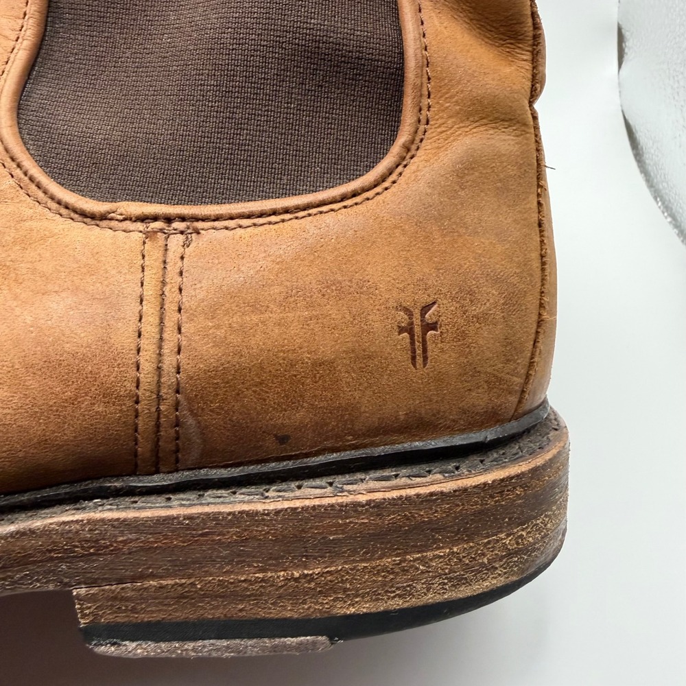 Frye Men's Chelsea Boots Size 10 D Cognac Leather 3480687 Dark Brown Pull On - Picture 5 of 9